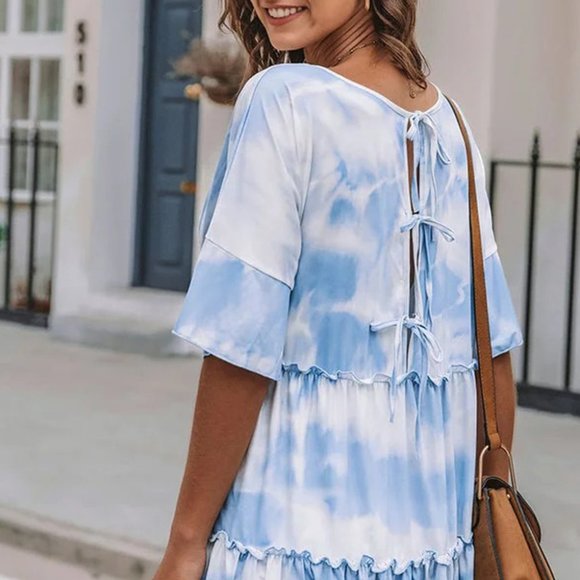 Tie Dye Half Sleeve Dress - Picture 4 of 6